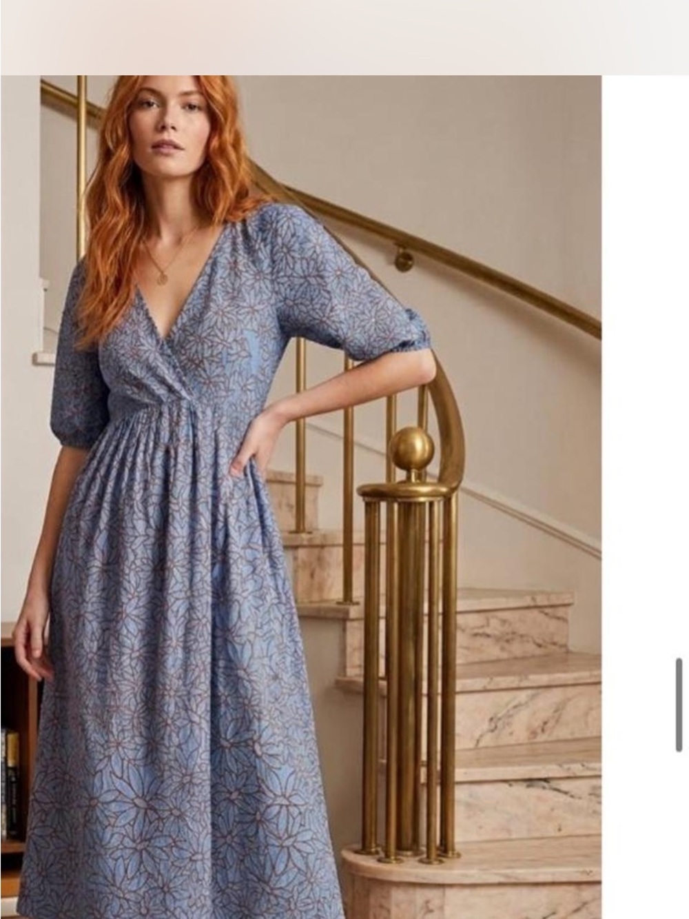 Madewell Marianna Dream-on Daisies Puff sleeves Midi Dress floral M